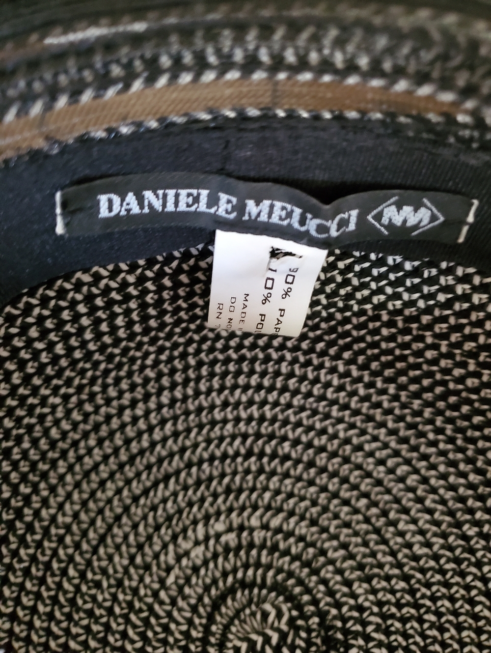 Daniele Meucci Italy Wide Brim Straw Sun Hat Striped Floppy BEACH Vacation - Picture 2 of 8